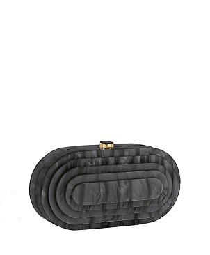 Oval Marble Clutch Evening Bag