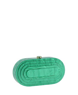 Oval Marble Clutch Evening Bag