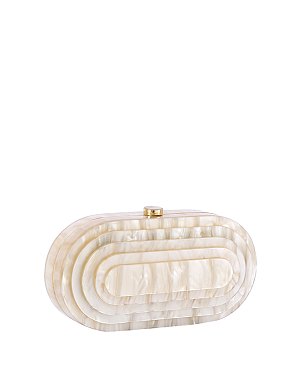 Oval Marble Clutch Evening Bag