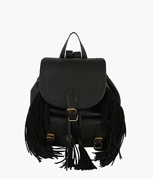 Buckle Flap Fringe Backpack