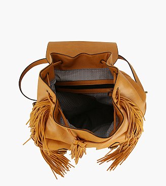 Buckle Flap Fringe Backpack