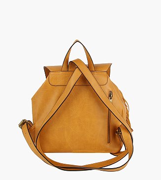 Buckle Flap Fringe Backpack