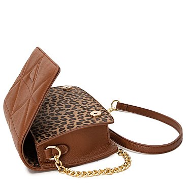 Leopard Buckle Top Handle Satchel 3-in-1 Set