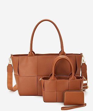 Fashion Woven Shopper 3-in-1 Set