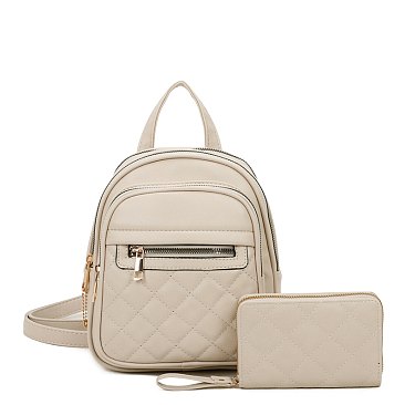 Fashion Quilted 2 in 1 Backpack