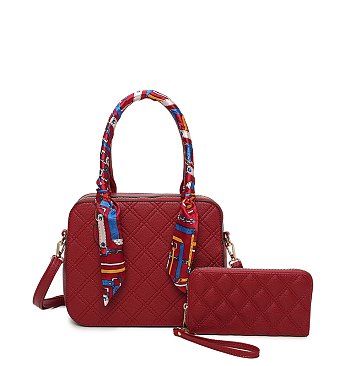 Quilted Scarf Top Handle 2-in-1 Satchel