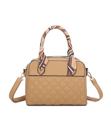 Quilted Scarf Top Handle 2-in-1 Satchel