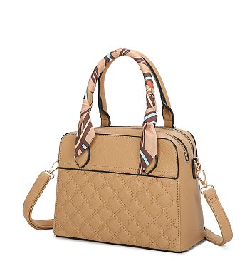 Quilted Scarf Top Handle 2-in-1 Satchel