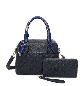 Quilted Scarf Top Handle 2-in-1 Satchel