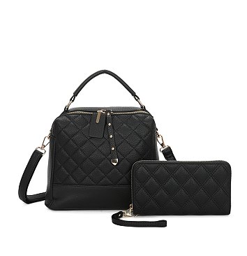 Quilted Top Handle 2-in-1 Satchel