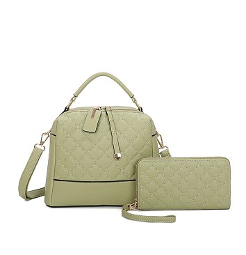 Quilted Top Handle 2-in-1 Satchel