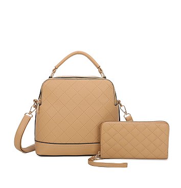 Quilted Top Handle 2-in-1 Satchel