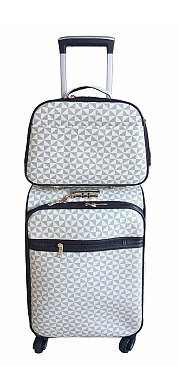 Monogram Print Two Piece Travel Bag Set