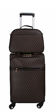 Monogram Print Two Piece Travel Bag Set