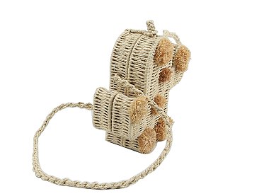 Straw Cactus Crossbody Bag