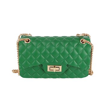 Quilt Embossed Jelly Candy Classic Shoulder Bag