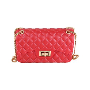 Quilt Embossed Jelly Candy Classic Shoulder Bag