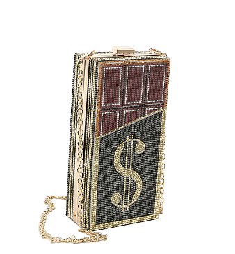 Chocolate Dollar Clutch Evening Bag