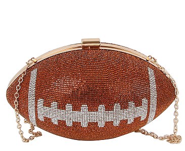 Rhinestone Bling Football Clutch