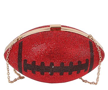 Rhinestone Bling Football Clutch