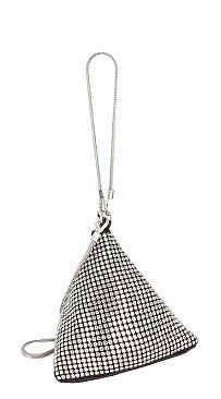 Allover Rhinestone Tetrahedron Clutch Wristlet