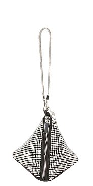 Allover Rhinestone Tetrahedron Clutch Wristlet