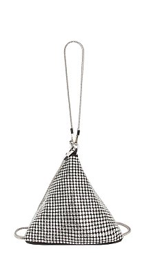 Allover Rhinestone Tetrahedron Clutch Wristlet