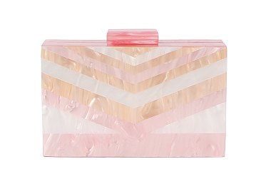 Multi Chevron Acrylic Evening Bag Clutch