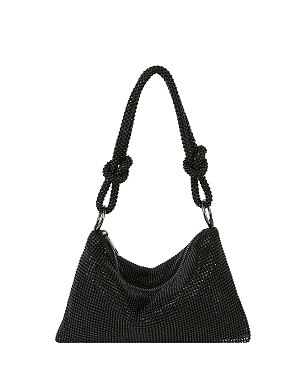 Rhinestone Metal Mesh Evening Shoulder Bag Hobo