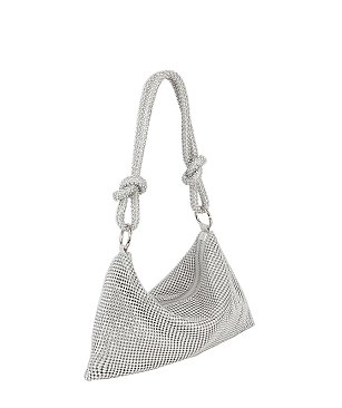 Rhinestone Metal Mesh Evening Shoulder Bag Hobo