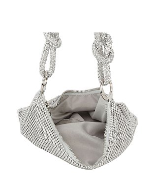 Rhinestone Metal Mesh Evening Shoulder Bag Hobo