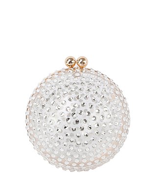 Rhinestone Ball Clutch Crossbody Bag