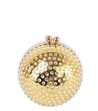 Rhinestone Ball Clutch Crossbody Bag