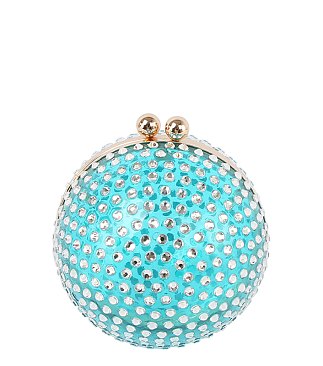 Rhinestone Ball Clutch Crossbody Bag