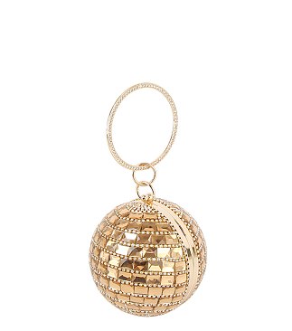 Rhinestone Mirror Ball Clutch Crossbody Bag