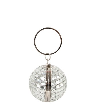 Rhinestone Mirror Ball Clutch Crossbody Bag