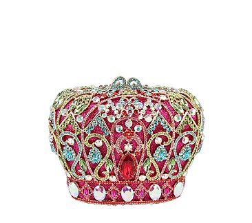 Rhinestone Crown Clutch Evening Bag