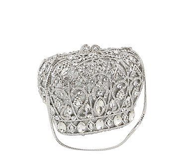 Rhinestone Crown Clutch Evening Bag