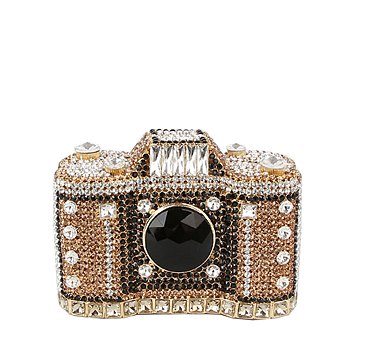 Rhinestone Camera Clutch Evening Bag