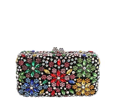 Rhinestone Crystal Flower Clutch Evening Bag