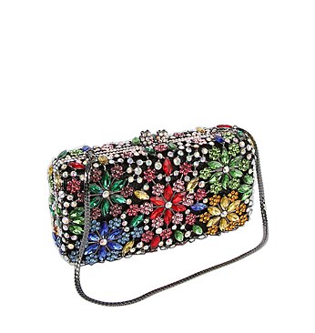 Rhinestone Crystal Flower Clutch Evening Bag