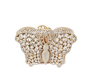 Embellished Butterfly Clutch Evening Bag