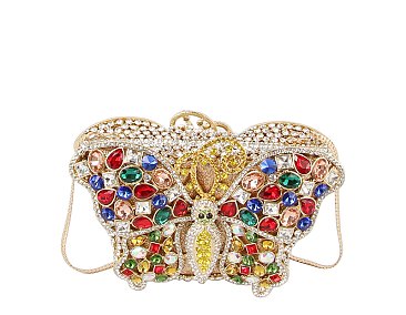 Embellished Butterfly Clutch Evening Bag