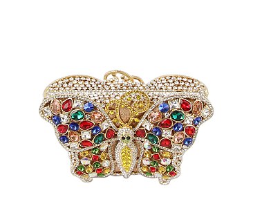 Embellished Butterfly Clutch Evening Bag