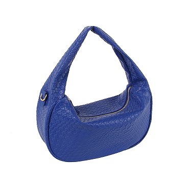 Embossed Woven Shoulder Bag Hobo