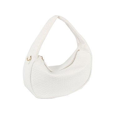 Embossed Woven Shoulder Bag Hobo