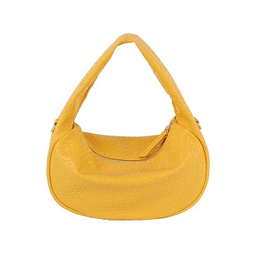 Embossed Woven Shoulder Bag Hobo