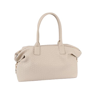 Embossed Woven Duffle Overnight Weekender Bag