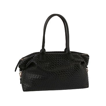 Embossed Woven Duffle Overnight Weekender Bag