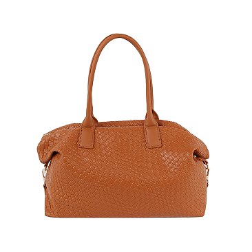 Embossed Woven Duffle Overnight Weekender Bag